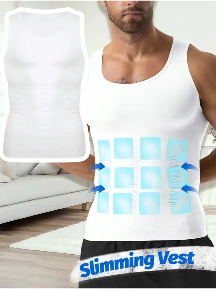 Débardeur de compression amincissant pour homme – Sous-vêtement sculptant pour le contrôle du ventre
