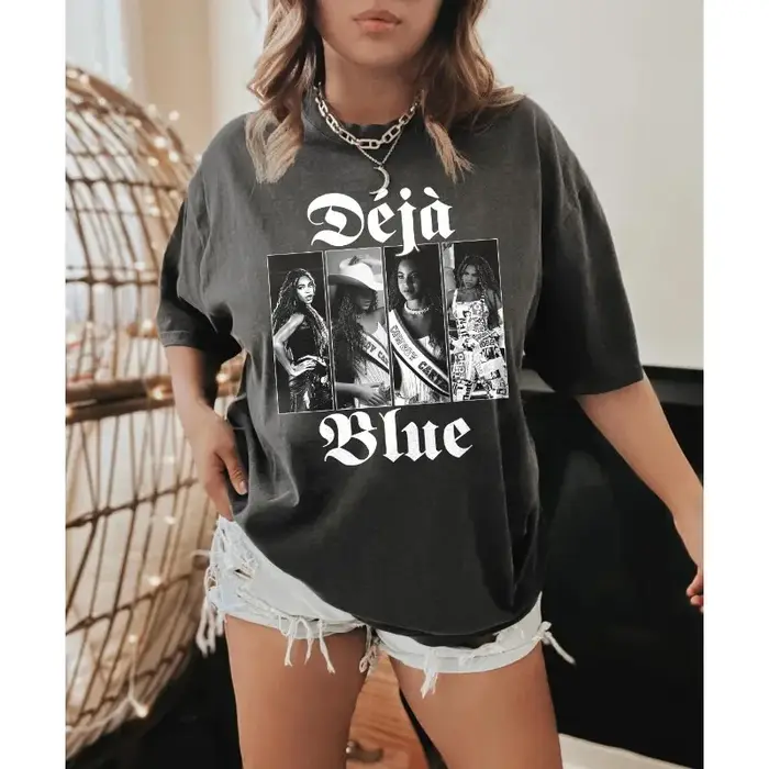 Deja bleu Beyonc É Tour modèle hommes T-shirt été nouveau Style unisexe