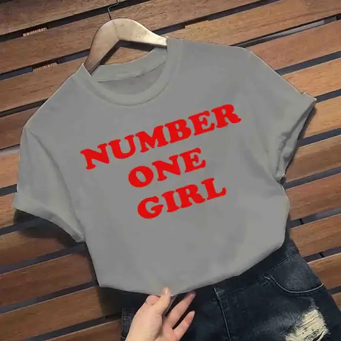 Rose-numéro une fille T-Shirts femmes chemises Harajuku Hip Hop col rond chemise à manches courtes