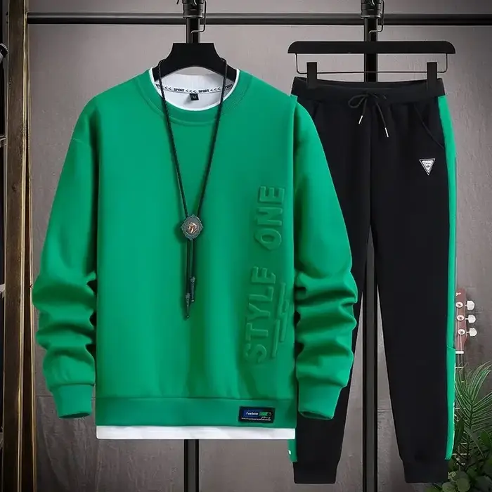 Ensemble t-shirt et pantalon blanc uni pour hommes