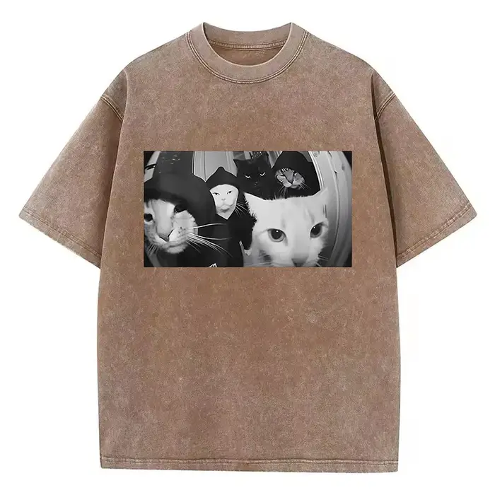 T-shirt tendance vintage délavé 100% coton