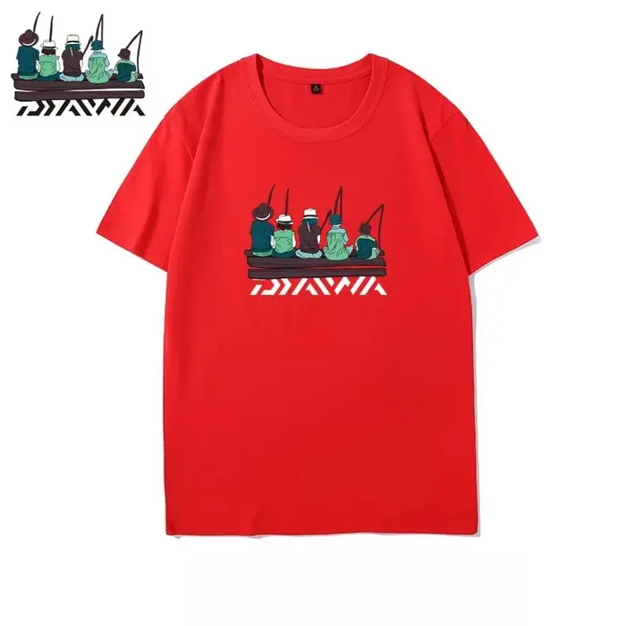 T-shirt de pêche d'extérieur à manches courtes pour homme, en coton ample, idéal pour les sorties entre amis, nouvelle collection été, pour la pêche en mer, style tendance