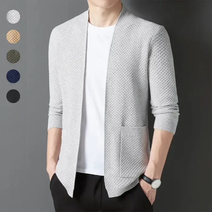 Cardigan à motif polo classique pour hommes