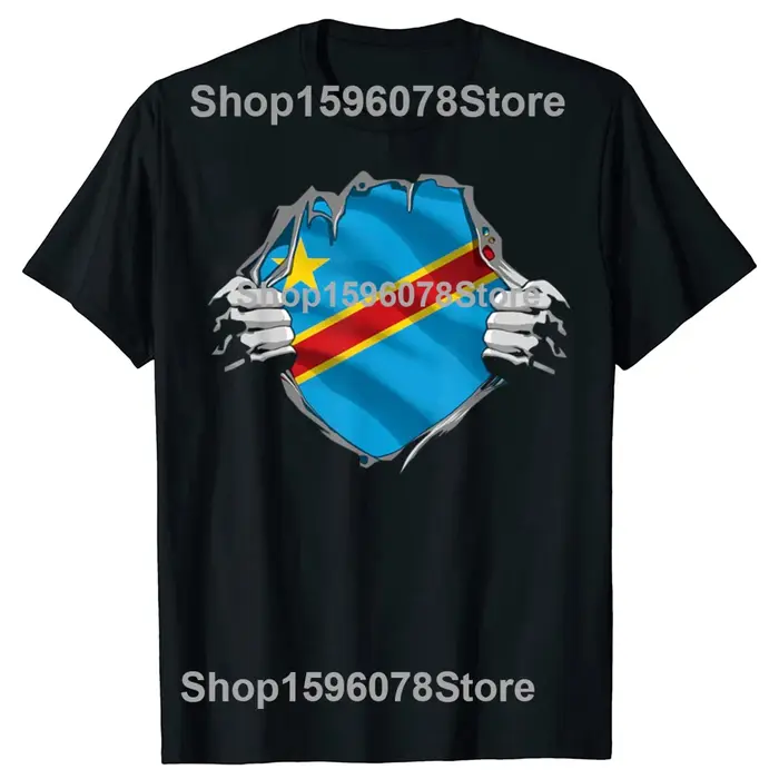 Drôle république du Congo drapeau féolien t-shirts hommes coton Humor Streetwear t-shirt à manches courtes unisexe vêtements amples
