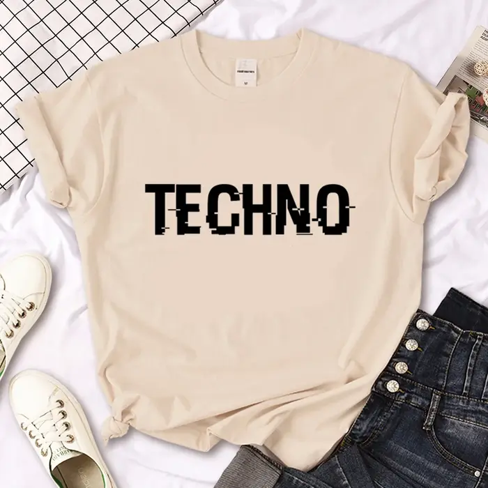Techno t-shirt femmes designer bande dessinée graphique t-shirt fille streetwear vêtements