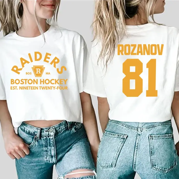 Ilya Rozanov 81-Boston Raiders chemise Hudson Williams Connor Storrie T-shirt chauffé rénov Tee Ilya