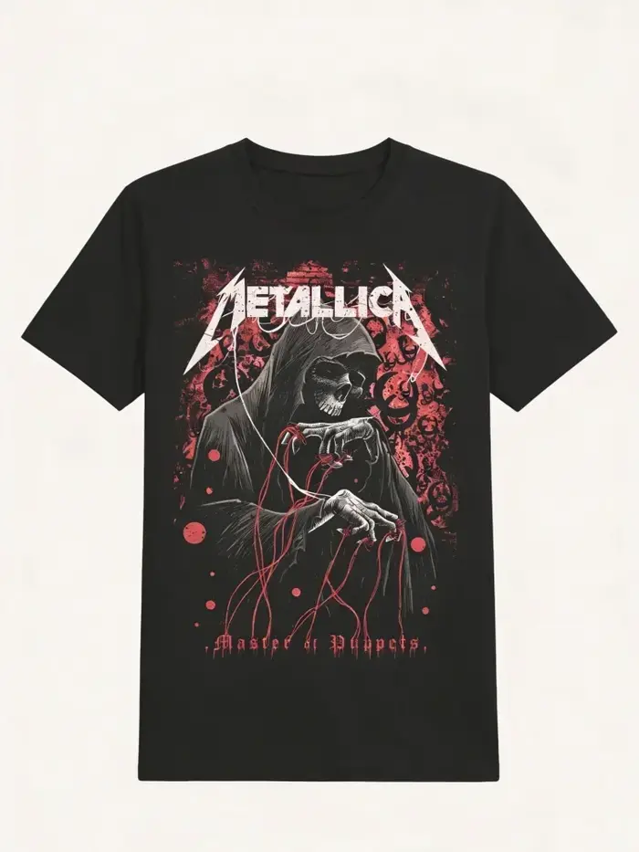 T-shirt avec impression graphique de la couverture du nouvel album METALLICA