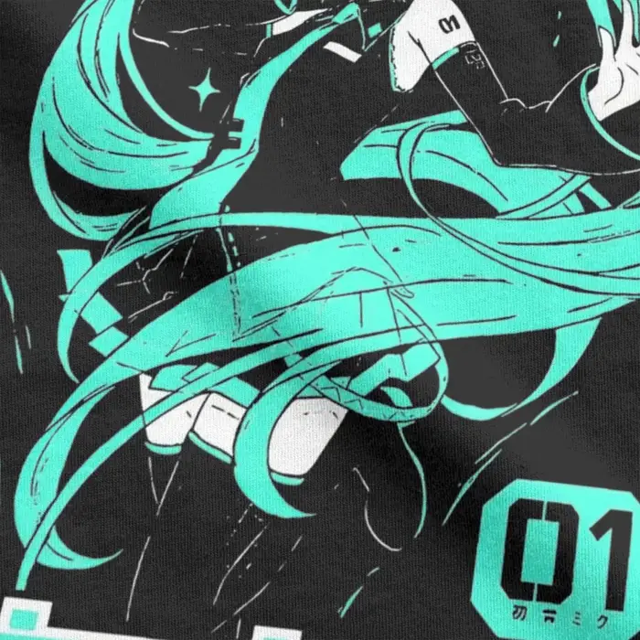 Hatsune Miku Anime T-shirt en coton pour hommes