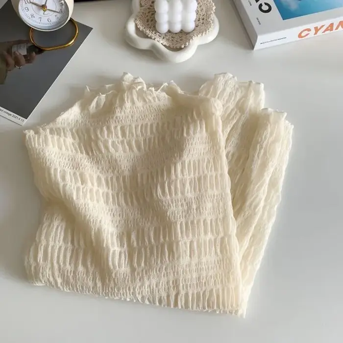 T-Shirts en maille à manches longues pour femmes, élégants et Sexy, chemisier transparent en dentell