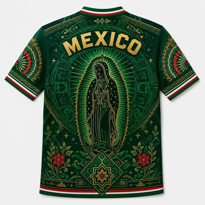 Nouveau Maillot de Foot 2026 du New Mexico – T-shirt Respirant en Maille à Col en V avec Imprimé Football – Un Indispensable pour les Fans