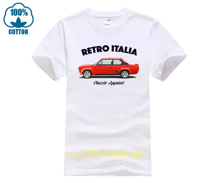T-shirt FIAT 131 ABARTH STRADALE. RÉTRO ITALIE. VOITURE CLASSIQUE. CHAMPION RALLY