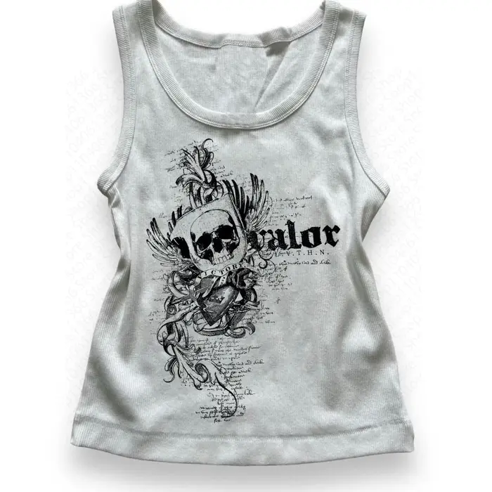 Gothique Grunge culture hauts Vintage femmes Kawaii graphiques