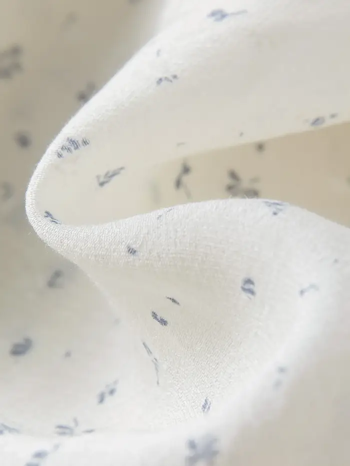 DUSHU Haut cache-cœur floral style coréen bleu clair, nouvelle collection été 2026, superposé, épaul