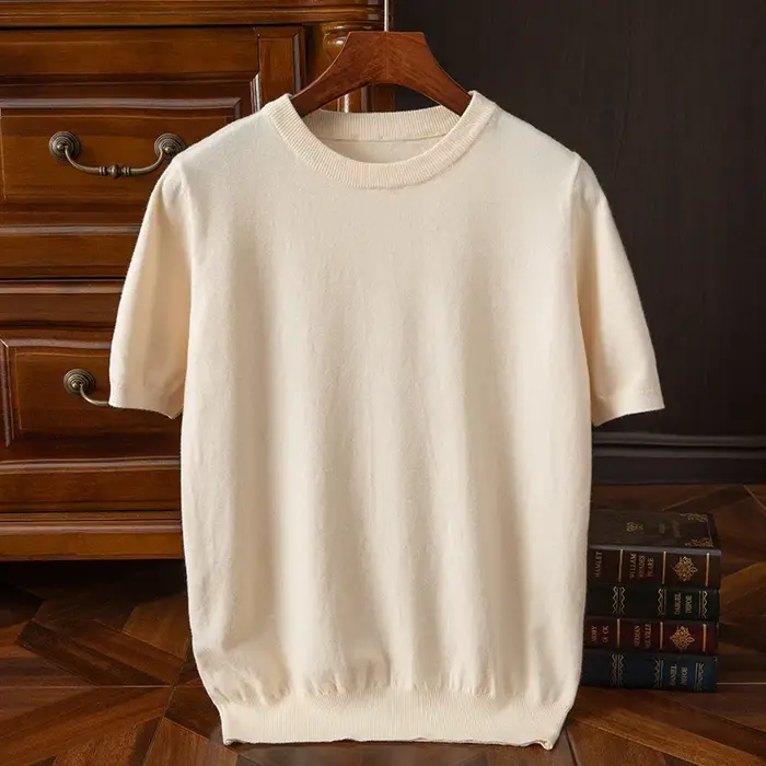 Smile Fine Mer37Wool Base Layer T-Shirt for Men, Wicking Respirant, Cashmere GlaT-shirt, Y-10 Colors