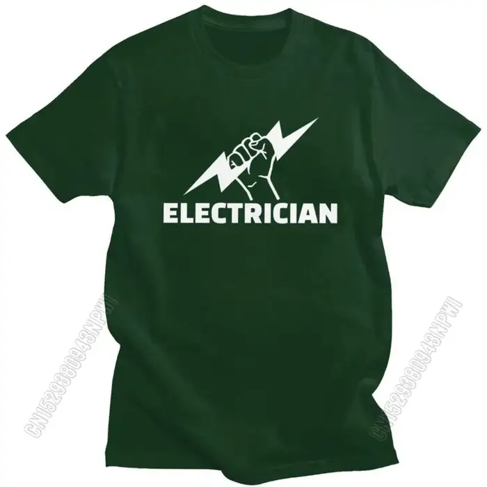 T-Shirt à manches courtes pour homme, en pur coton, cadeau pour électricien
