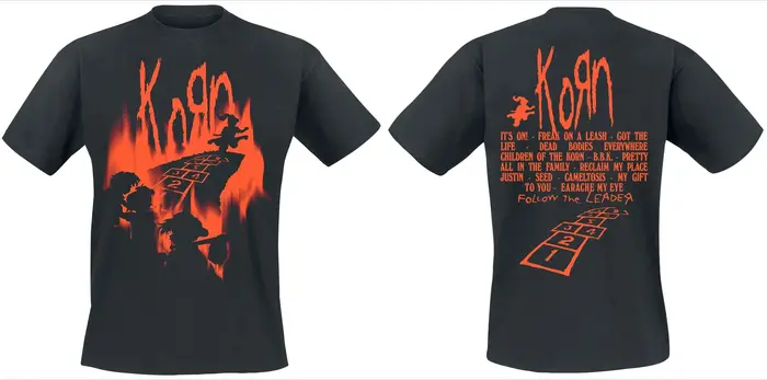 T-shirt de l'album de débüt de Korn, T-shirt Nu-Metal avec illustration de couverture classique et i