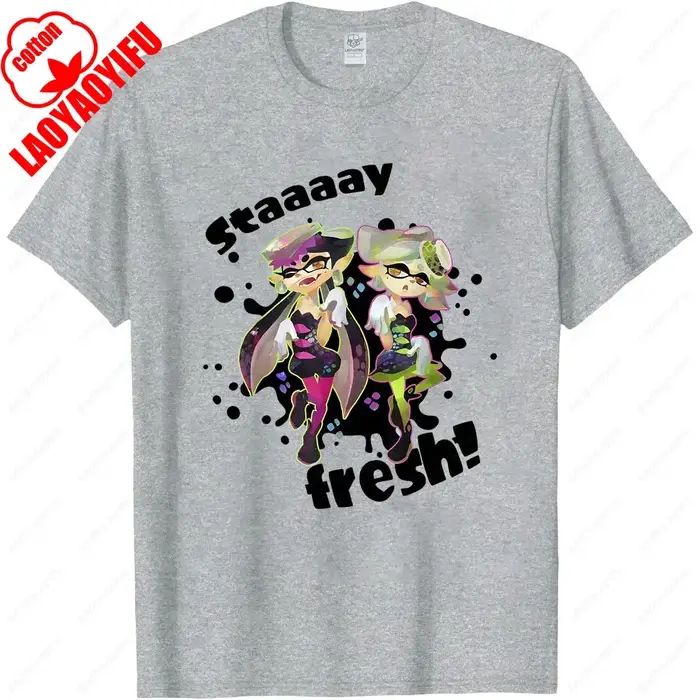 Splatoon Squid Sisters Stay Fresh T-shirt graphique été t-shirt décontracté unisexe Anime hauts de j