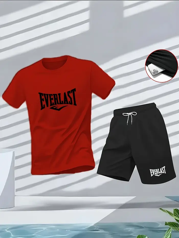 Ensemble d'été pour hommes: T-shirt à manches courtes à col rond