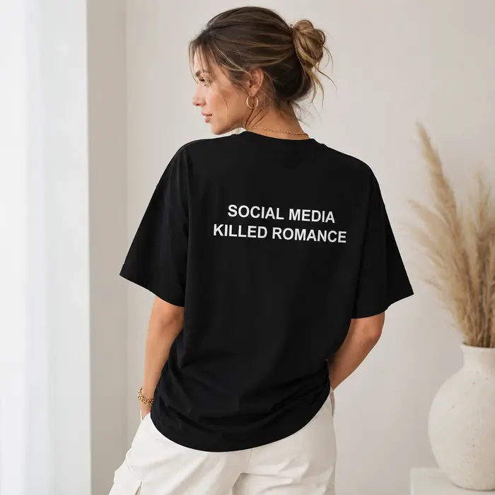 T-shirt estival 2026 Social Media Killed Romance pour hommes et femmes