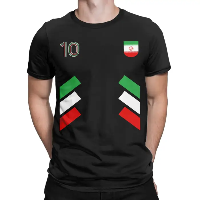 T-shirt pour homme Retro10 Iran Football Iran Soccer Iran Flag