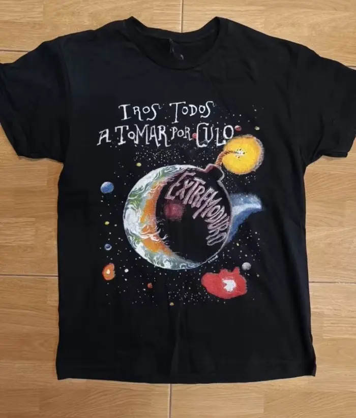 T-shirt imprimé avec motif de musique rock unique Extremoduro, unisexe, à manches courtes, style rét