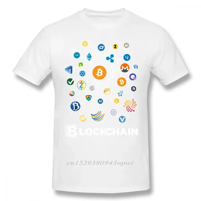 T-shirt en coton pour hommes, BitCoin, Litecoin, Ripple, Ethereum, Crypto-monnaie, Cadeau de Noël po