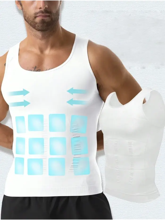 Débardeur de compression amincissant pour homme – Sous-vêtement sculptant pour le contrôle du ventre