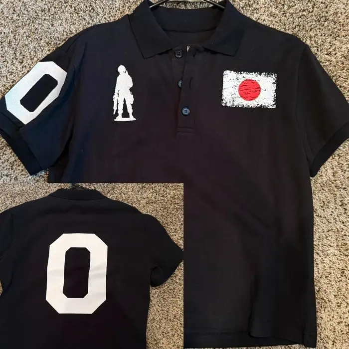 Polo pour homme noir, imprimé blchwhite