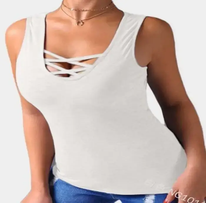 T-Shirt à Base serrée sans manches pour femmes
