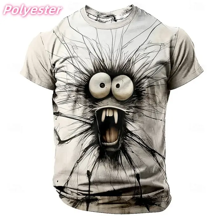 T-shirt amusant avec impression 3D de singe et de poulet pour hommes