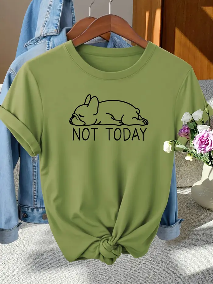 Not Today French Bulldog Tee-shirt pour femme - Motif Lazy Dog
