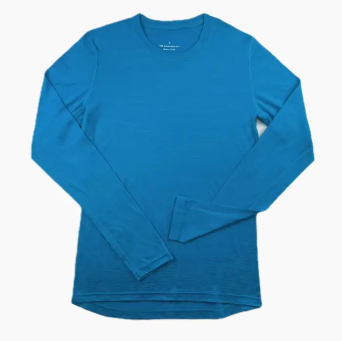 T-shirt à col rond 100% laine mérinos pour femmes Chemises à manches longues