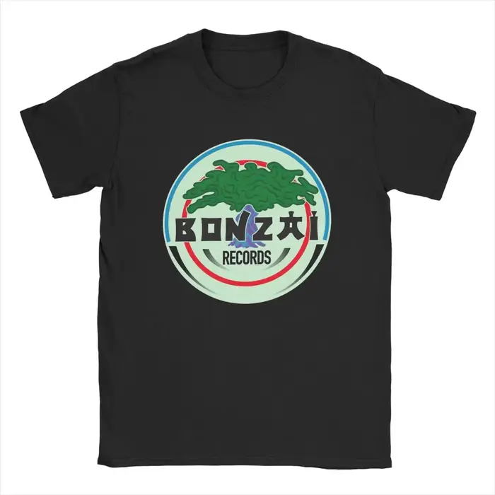 Bonzai Records t-shirt pour hommes pur coton Cool T-Shirts col rond t-shirt à manches courtes vêteme