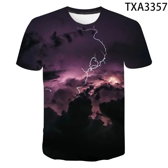 Mode été Thunderbolt T-shirt hommes femmes enfants foudre Flash impression 3D