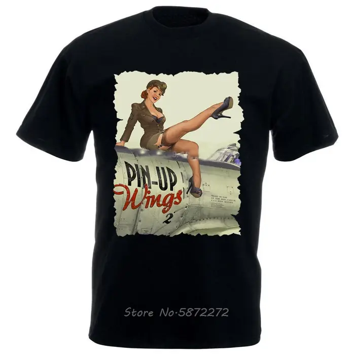 T-Shirt Pin Up Noir et Blanc pour Homme Streetwear à la Mode, Zone Me Humor