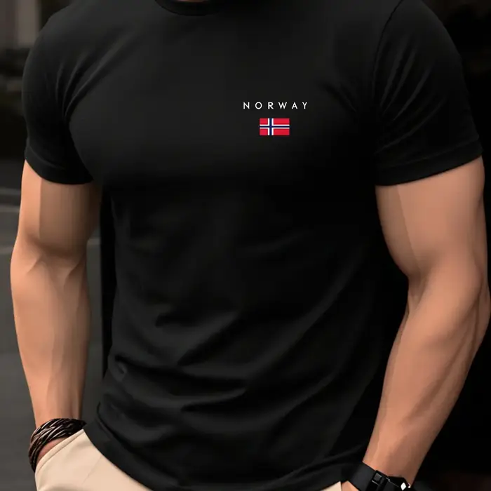 T-shirt noir à col rond pour hommes