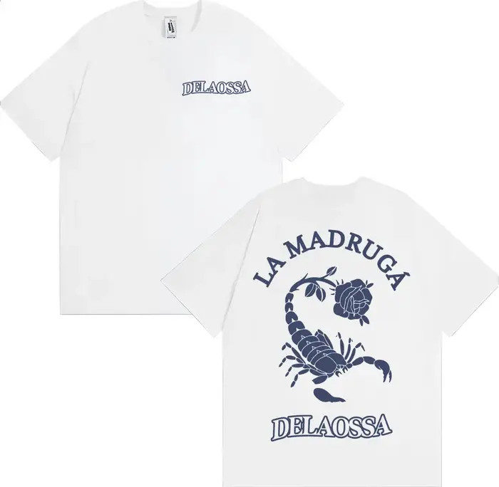 Rappeur Delaossa La Madruga Tour 2026 Merch T-shirts Hommes Femmes Mode Punk Hip Hop T-shirt Haute Qualité 100% Coton