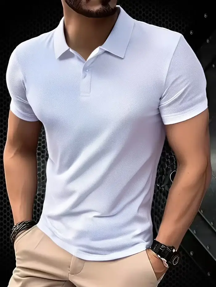 2025 Polo de couleur unie ultra-léger pour hommes