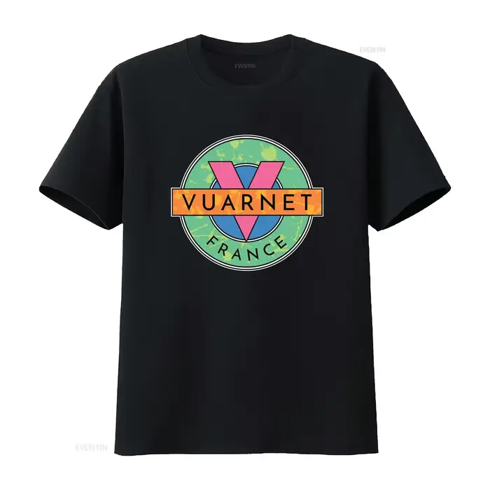 T-shirt homme Vuarnet France bleu marine avec logo coloré imprimé