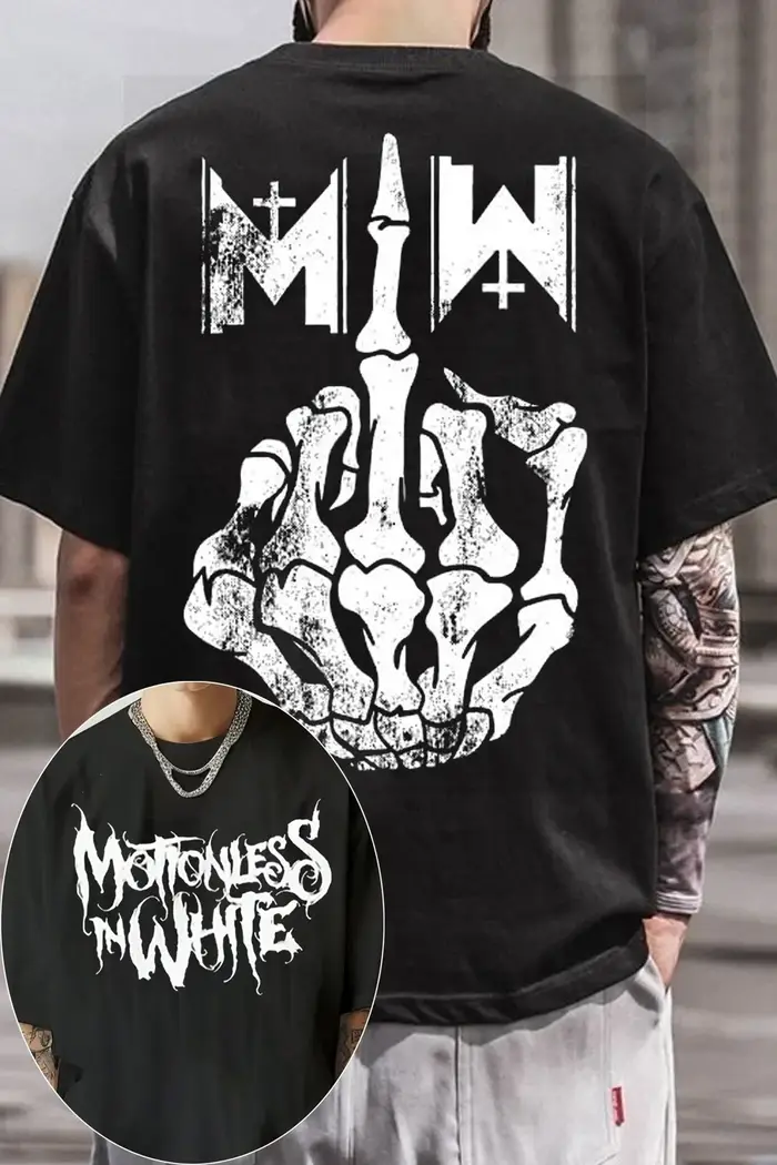 Nouveau T-shirt graphique Motionless in White 2026 pour homme et femme, en coton, décontracté, à man
