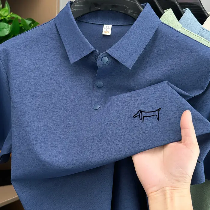 Polo de marque haut de gamme, T-shirt à manches courtes pour homme, impression offset tendance, conf