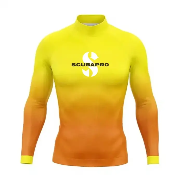 Été hommes éruption garde à manches longues Surf natation T-shirt plage Protection UV maillots de bain Lycra Surf plongée maillot de bain Rashguard chemise