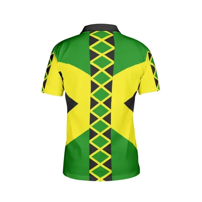 Polo Homme Drapeau Jamaïcain – T-shirt à Revers Imprimé 3D – Mode Patriotique Streetwear Décontracté Sportif Été