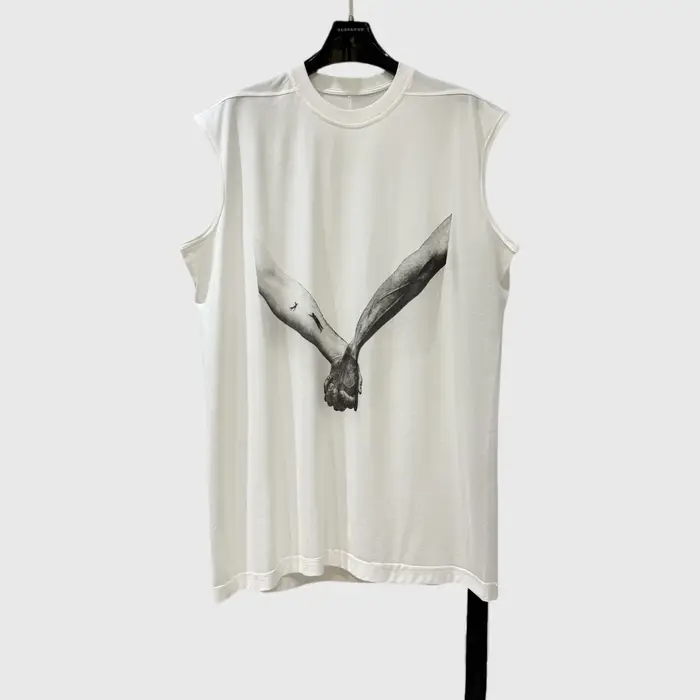 High Street Tees Débardeurs Style Homme Été Nouveau Bras Imprimé Sangle Conception Lâche Grand Décon