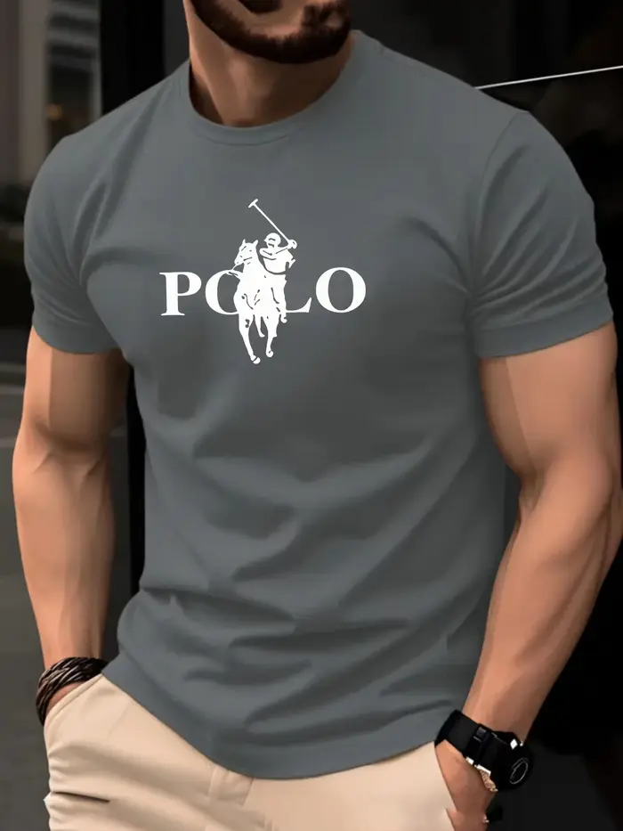 T-shirt d'été pour homme, simple et élégant, décontracté, à manches courtes, col rond, couleur unie,