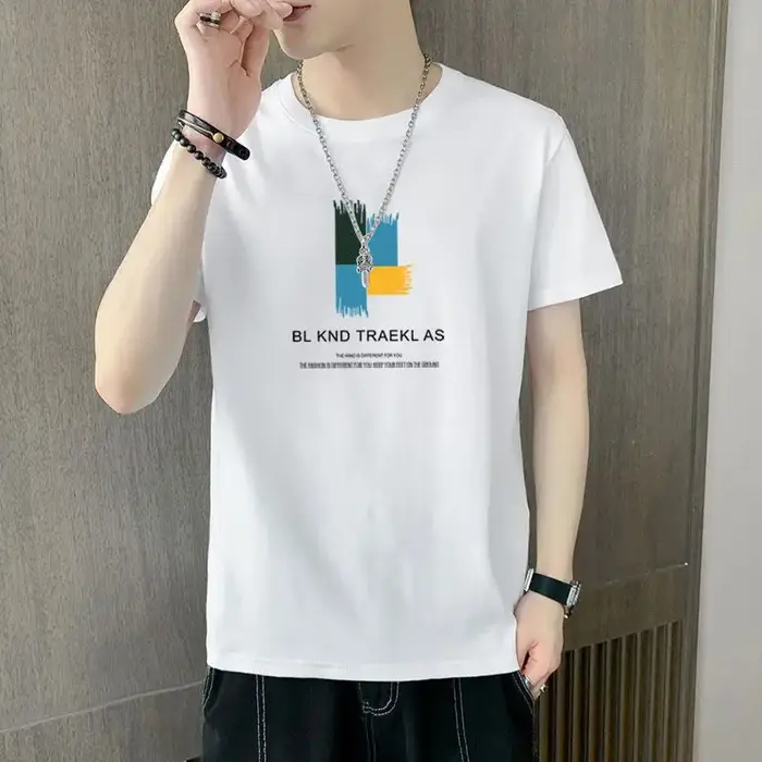 T-shirt à manches courtes pour homme en soie glacée, fin et respirant, grande taille, mode estivale,