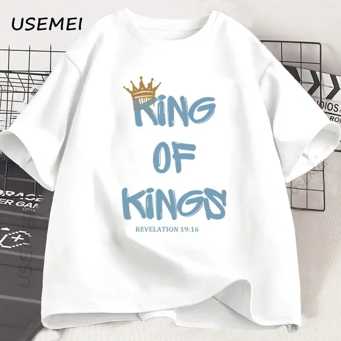 Roi des rois T-Shirt vêtements chrétiens cadeau religieux pour hommes femmes jésus Christ Streetwear foi coton manches courtes t-shirts