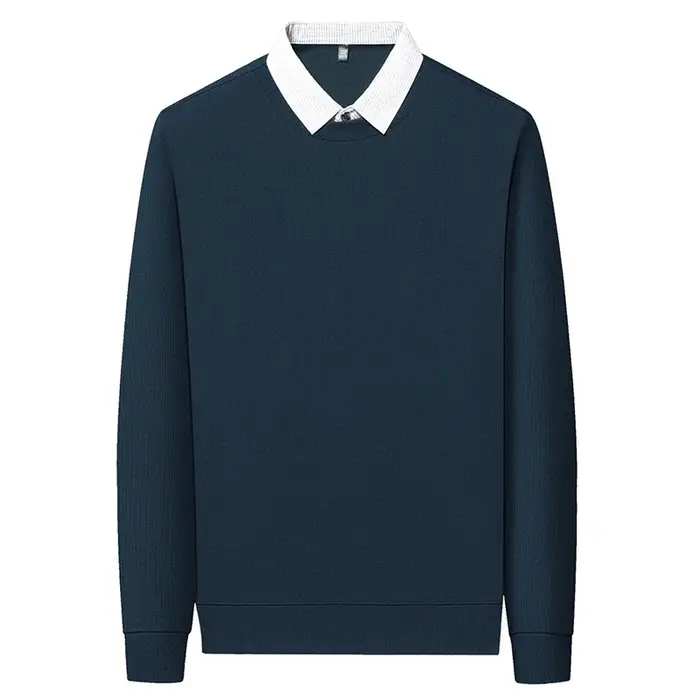 Nouveau Polo Homme 2026 Effet Deux Pièces – T-shirt Décontracté à Manches Longues et Col