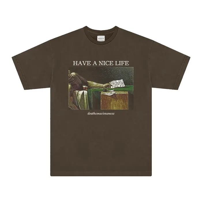 Avoir une belle vie t-shirt Deathconsciousness Shoegaze Post Punk imprimé coton été manches courtes unisexe graphique chemise haute