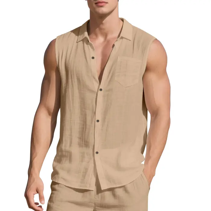 Chemise de plage ample en lin